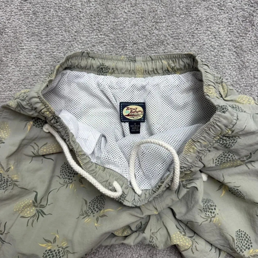 Tommy Bahama Vintage Y2K Board Shorts Swim Trunks Mens Medium Gray Pineapple